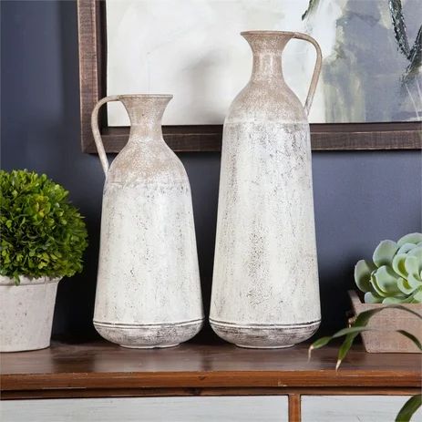 LuxenHome 2-Piece Roma Pitcher Metal Vases | Walmart (US)