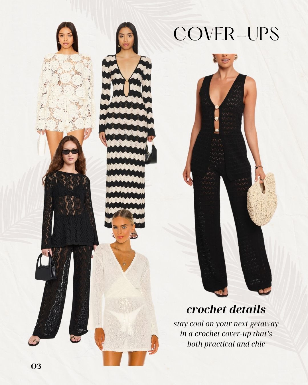 swimwear coverups and resortwear for your next beach getaway! 


crochet cover-up
pool outfit
beach outfit
vacation outfit
spring break outfits
resortwear lookbook 

 #LTKFindsUnder100 #LTKStyleTip #LTKSwim