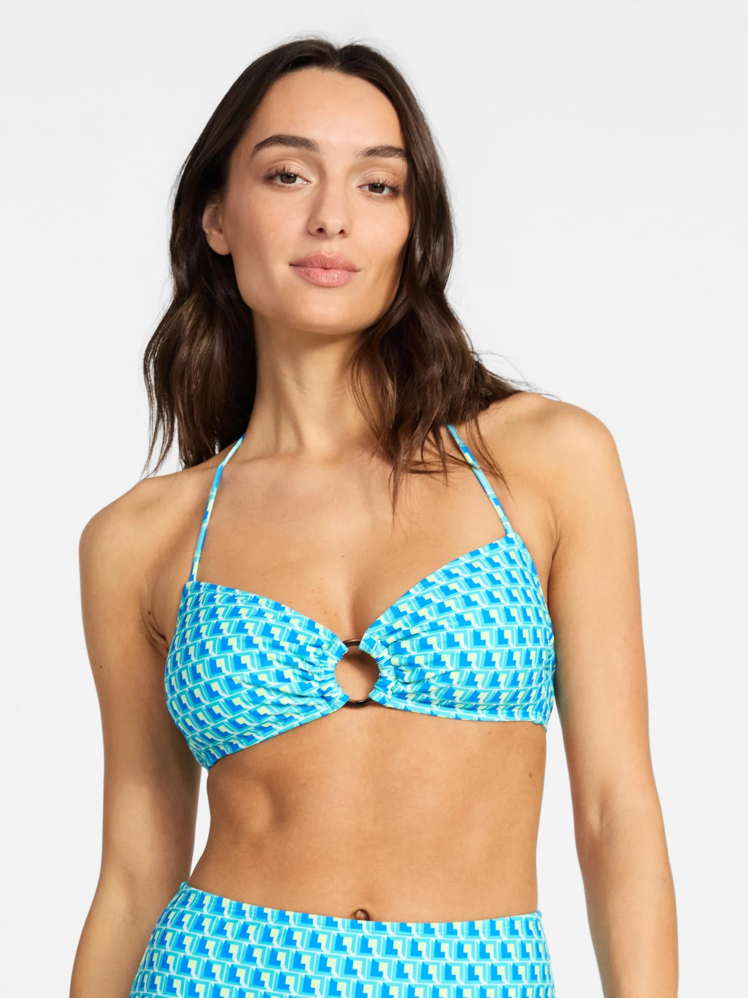Time and Tru Women's and Women's Plus Abstract Print Bandeau Bikini Top, Sizes XS-3X, Family Swim | Walmart (US)