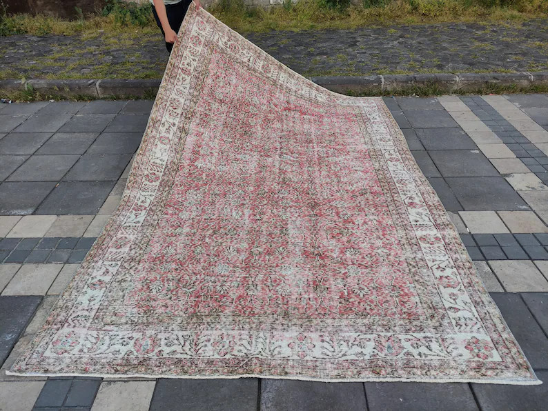 7x10 Oversized Oushak Rug: 6.63 X 9.91 Ft, Vintage Turkish Wool Rug - Etsy | Etsy (US)