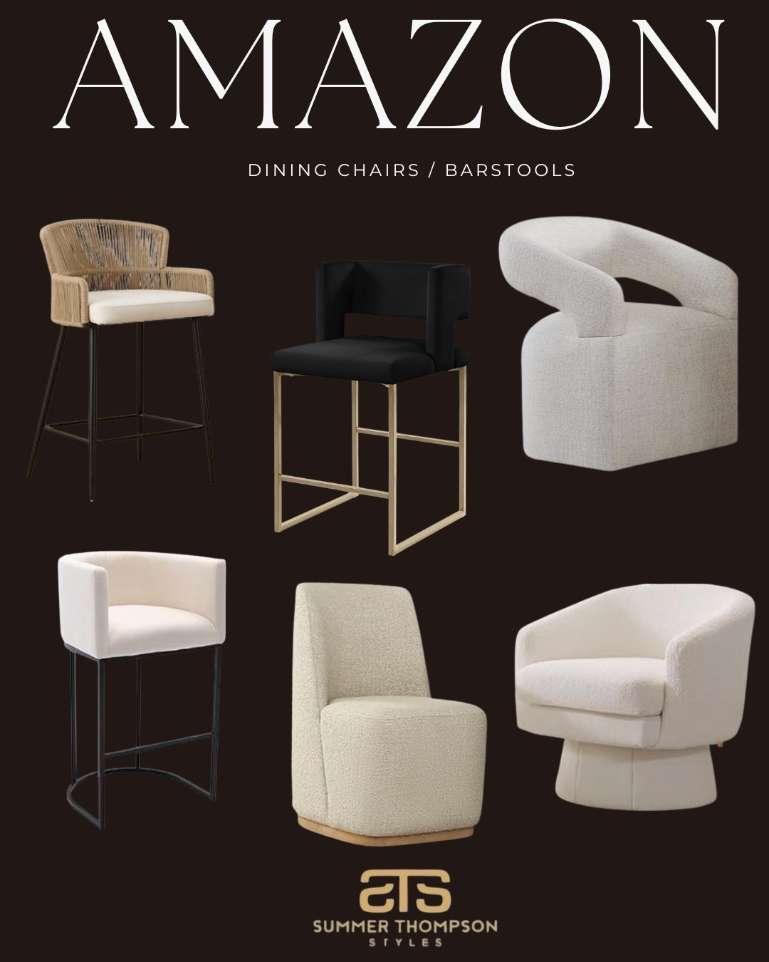 Amazon seating made chic 🤎 These dining chairs and barstools bring clean lines, cozy neutrals, and timeless style—perfect for elevating any kitchen or dining space without overspending.

#AmazonHome #AmazonFinds #DiningChairs #BarstoolStyle #NeutralHome #ModernDecor #KitchenInspo #BudgetFriendlyStyle #InteriorGoals #LTKHome #LTKU

#LTKU #LTKStyleTip #LTKHome