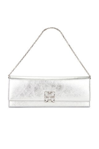Givenchy Long 4G Liquid Clutch in Metallic Silver | FWRD 