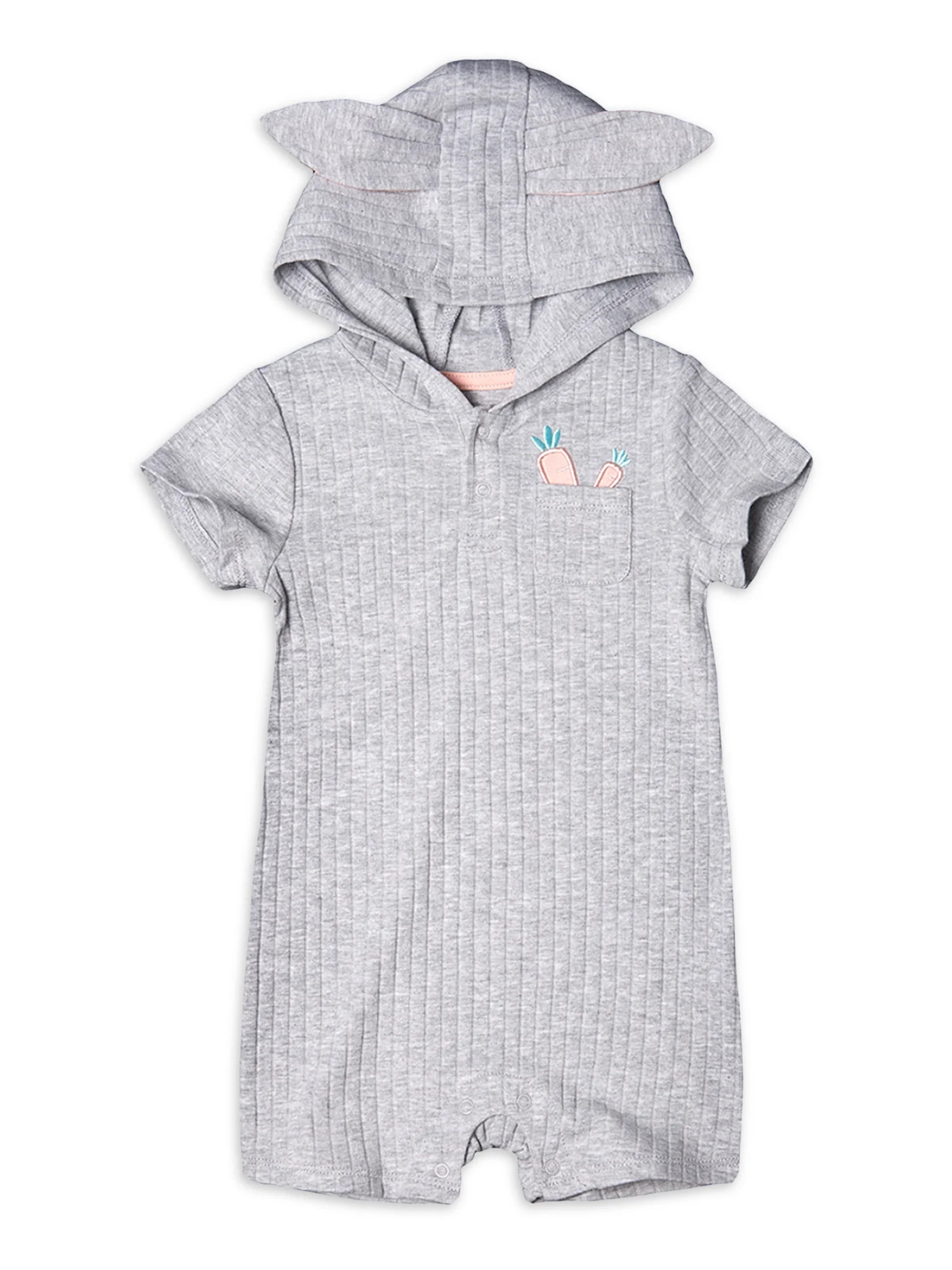 Way to Celebrate Baby Unisex Easter Romper with 3D Ears Outfit Set, 1pc | Walmart (US)