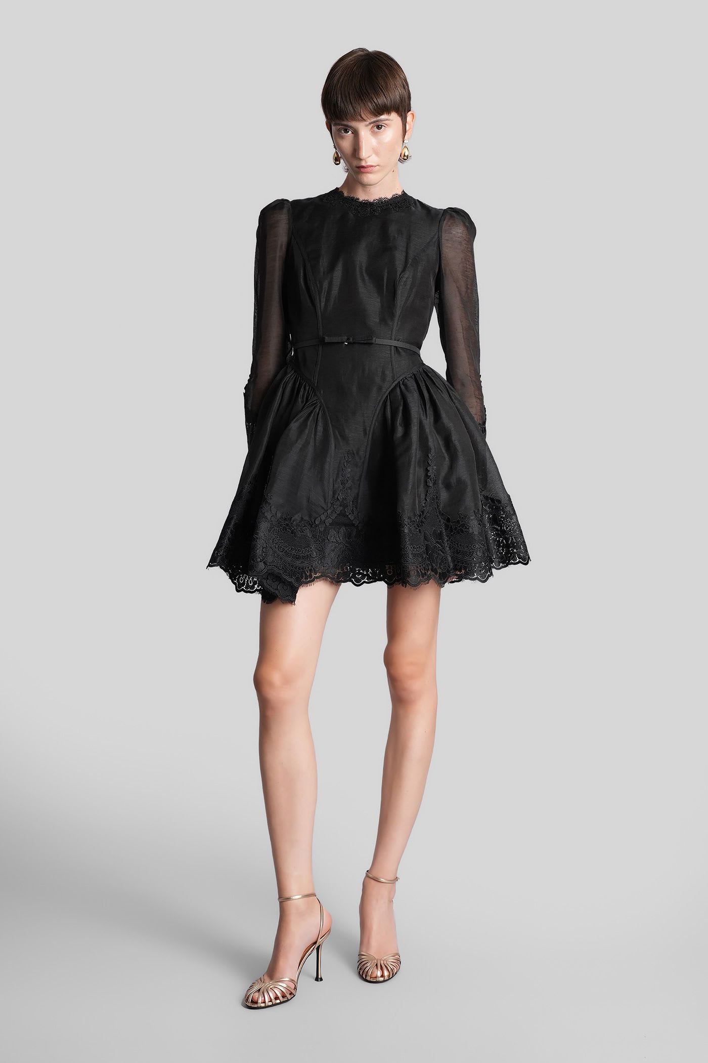 Zimmermann Mini Dress In Black Linen | Italist.com US