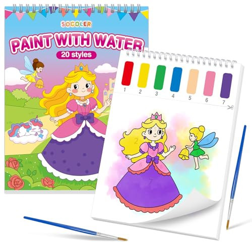 SOCOLER Paint with Water Coloring Books for Kids & Toddlers,Princess &Party | Amazon (US)