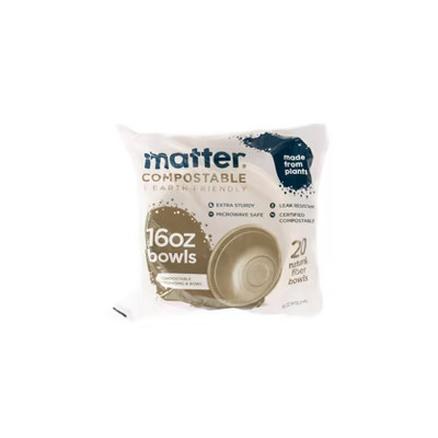 Matter Compostable Fiber Disposable Bowls - Natural - 16oz/20ct | Target