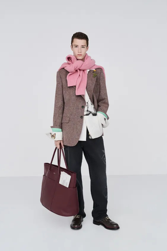 Zara - 100% Wool Suit Blazer - Burgundy - L - Man | Zara US