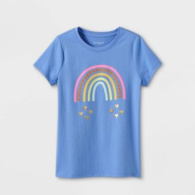 Girls' 'Rainbow' Graphic T-Shirt - Cat & Jack™ Periwinkle Blue | Target