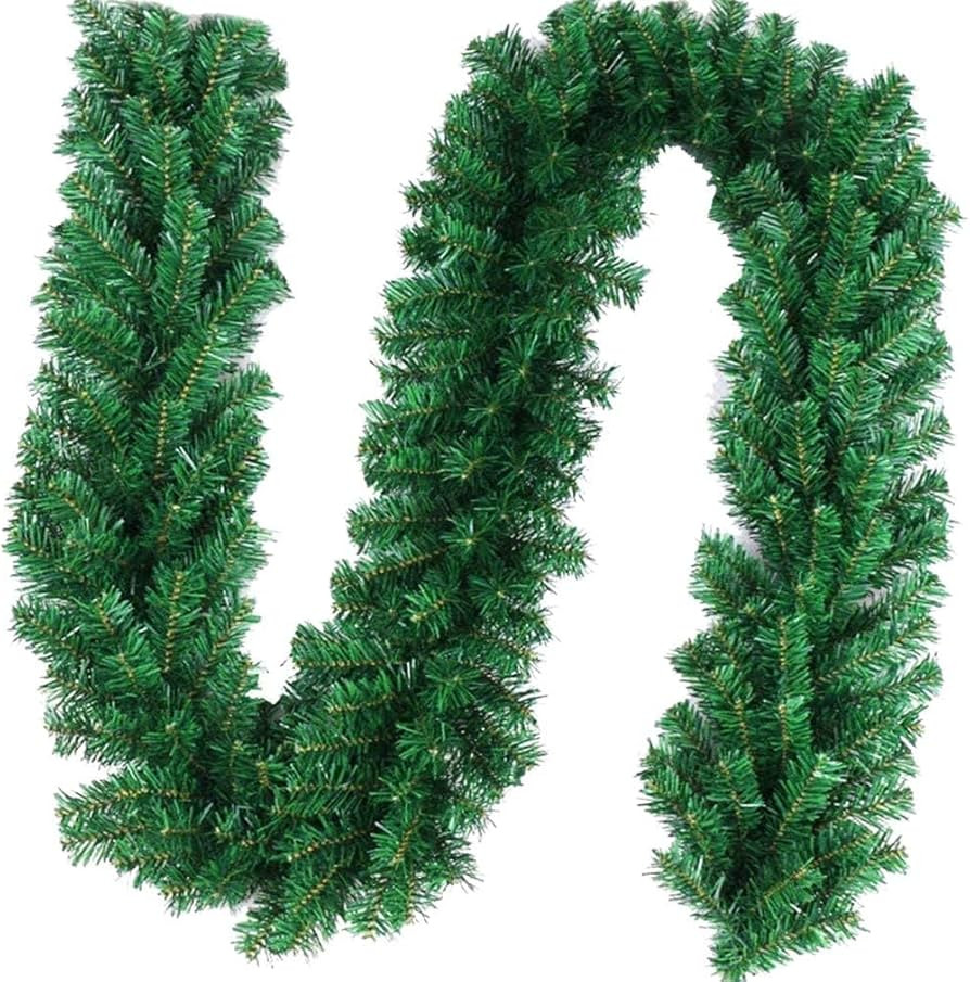 Outroad 9 ft Christmas Garland - Soft Greenery Twist Wreath Artificial Ivy Non-Lit Green Garland,... | Amazon (US)