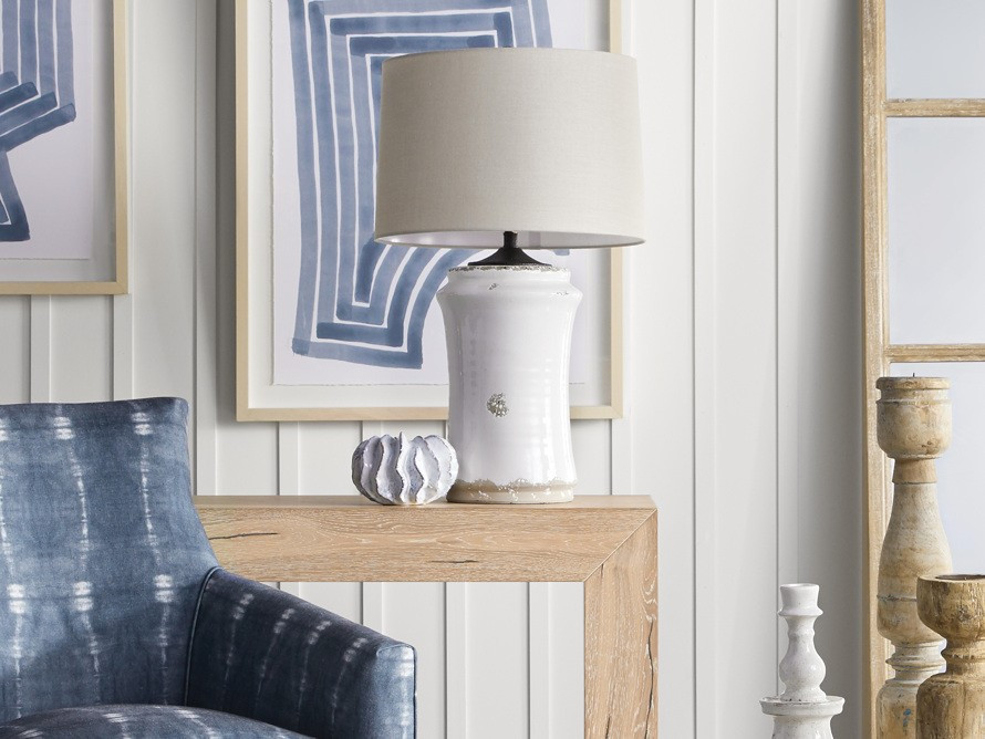Ghent Terracotta Table Lamp in White | Arhaus