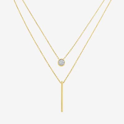 Limited Time Special! Womens 2-pc. Genuine Diamond Accent 14K Gold Over Silver Bar Necklace Set | JCPenney