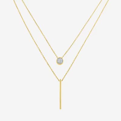 Limited Time Special! Womens 2-pc. Genuine Diamond Accent 14K Gold Over Silver Bar Necklace Set | JCPenney