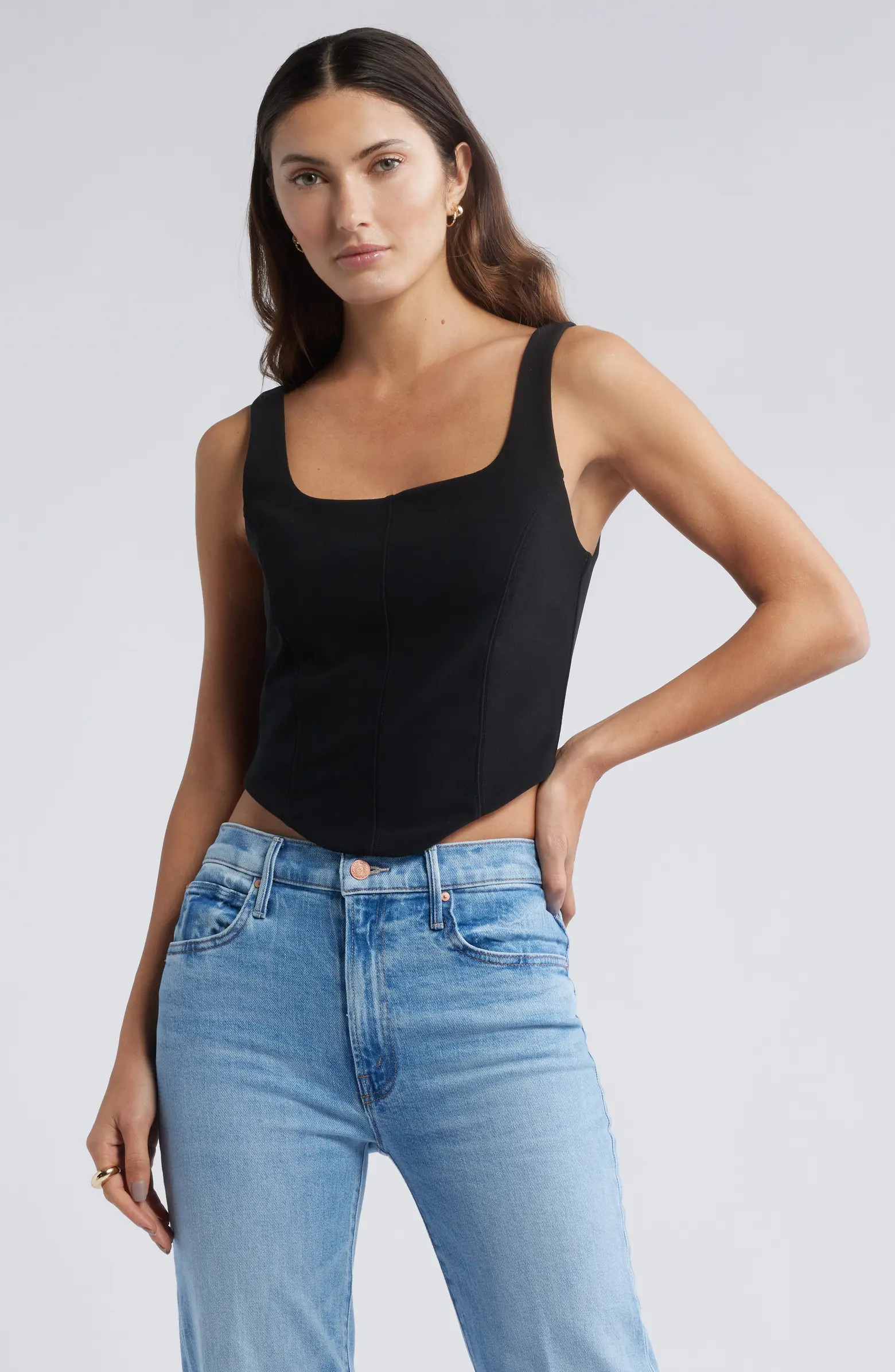 Open Edit Crepe Corset Top | Nordstrom | Nordstrom