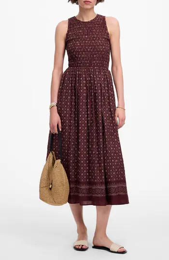 The Melody Smocked Cotton Midi Dress in Daisy Print | Nordstrom