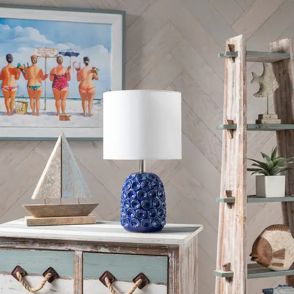 Embry Navy Blue Ceramic 19.5"H Table Lamp - 19.5" x 12" x 12" | Bed Bath & Beyond