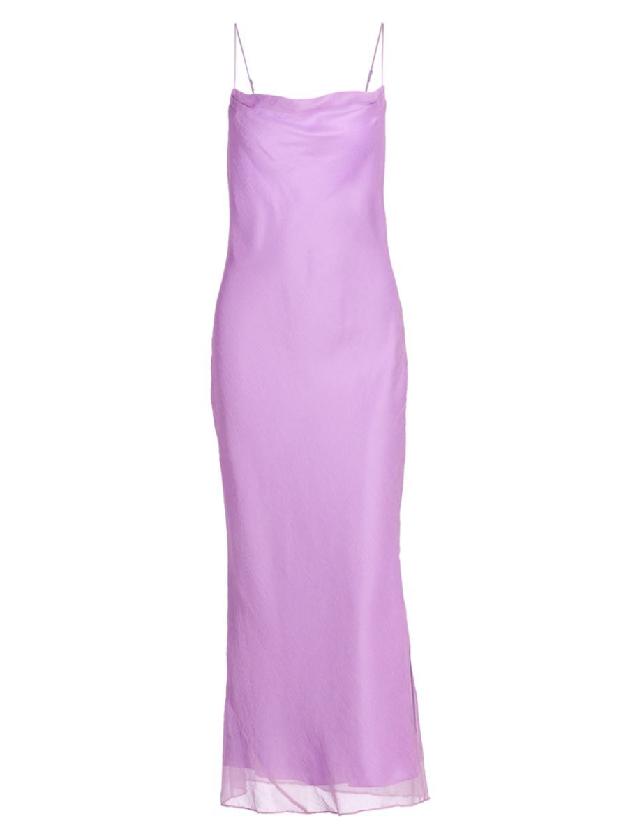 Silk Cowl-Neck Slip Midi-Dress | Saks Fifth Avenue
