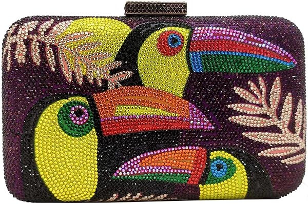 Boutique De FGG Mini Toucan Bird Crystal Clutch Purses for Women,Evening Minaudiere Handbags,Part... | Amazon (US)