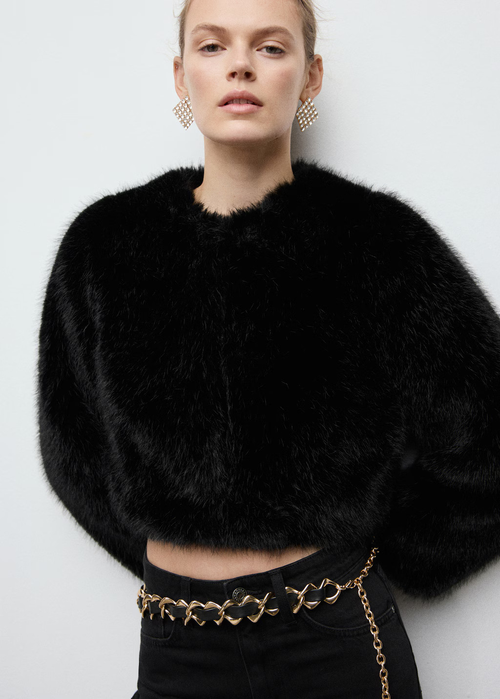 Faux fur cropped jacket | Mango (US/MX/AU)