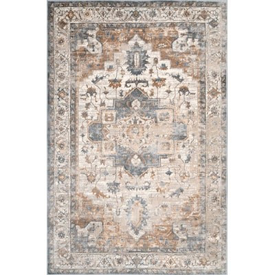 nuLOOM 7 x 9 Beige Indoor Distressed/Overdyed Vintage Area Rug Lowes.com | Lowe's