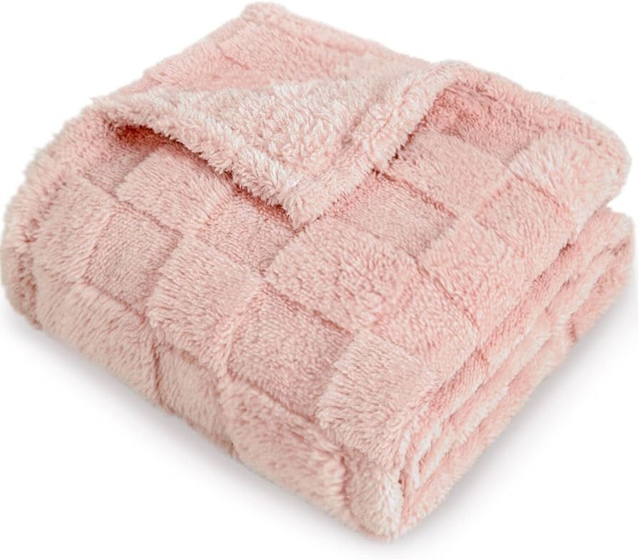 HOMRITAR Baby Blanket for Girls 3D Checkerboard Grid Ultra- Soft Fluffy Toddler Blanket for Kids ... | Amazon (US)