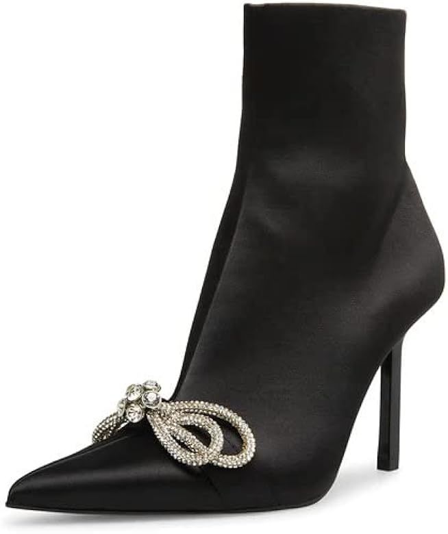 Steve Madden Ditty Black Croco Fashion Slip On Pointed Toe Block Mid Heel Sandal | Amazon (US)