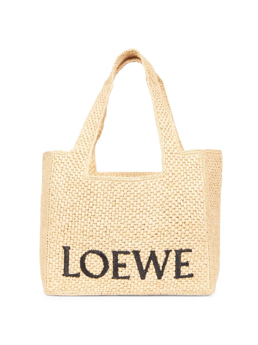 LOEWE x Paula's Ibiza Medium Raffia Logo Tote Bag | Saks Fifth Avenue