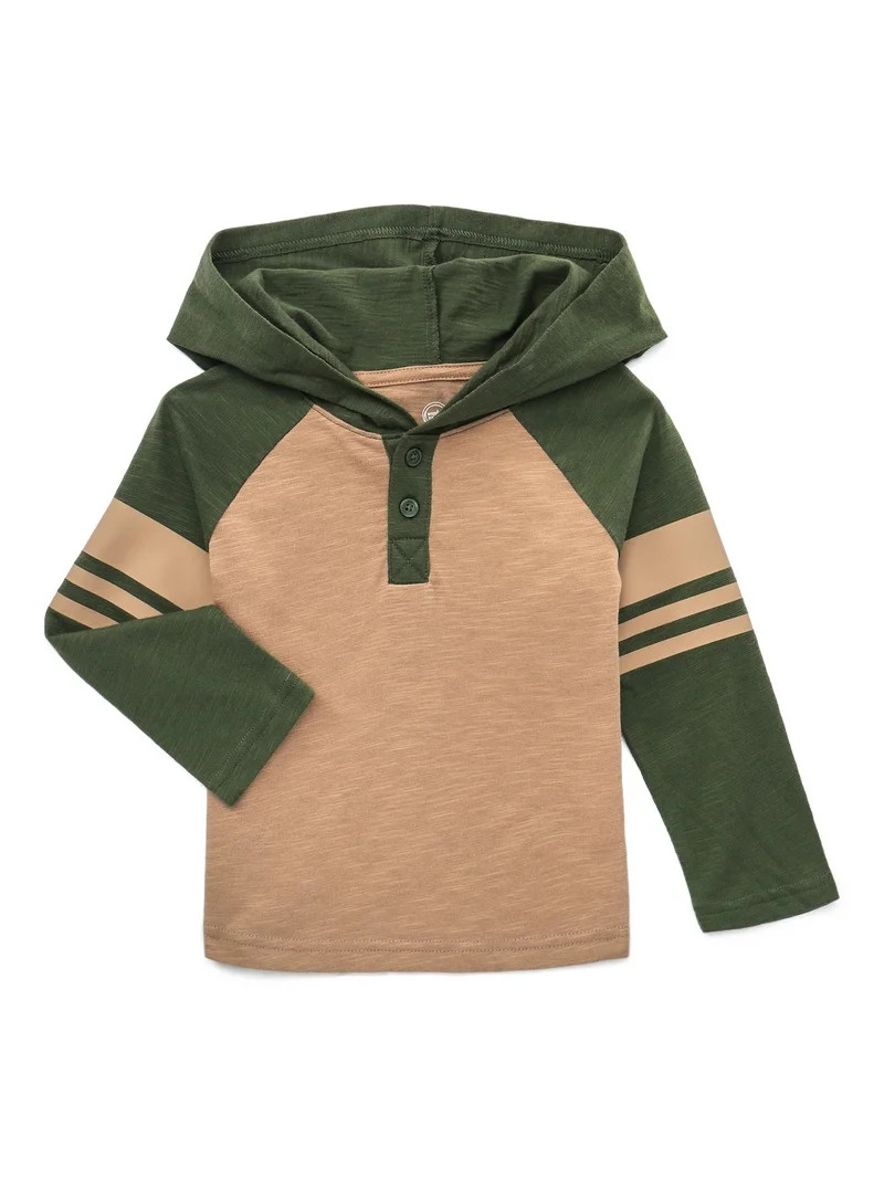 Wonder Nation Toddler Boys Hooded Tee with Long Sleeves, Sizes 12M-5T - Walmart.com | Walmart (US)