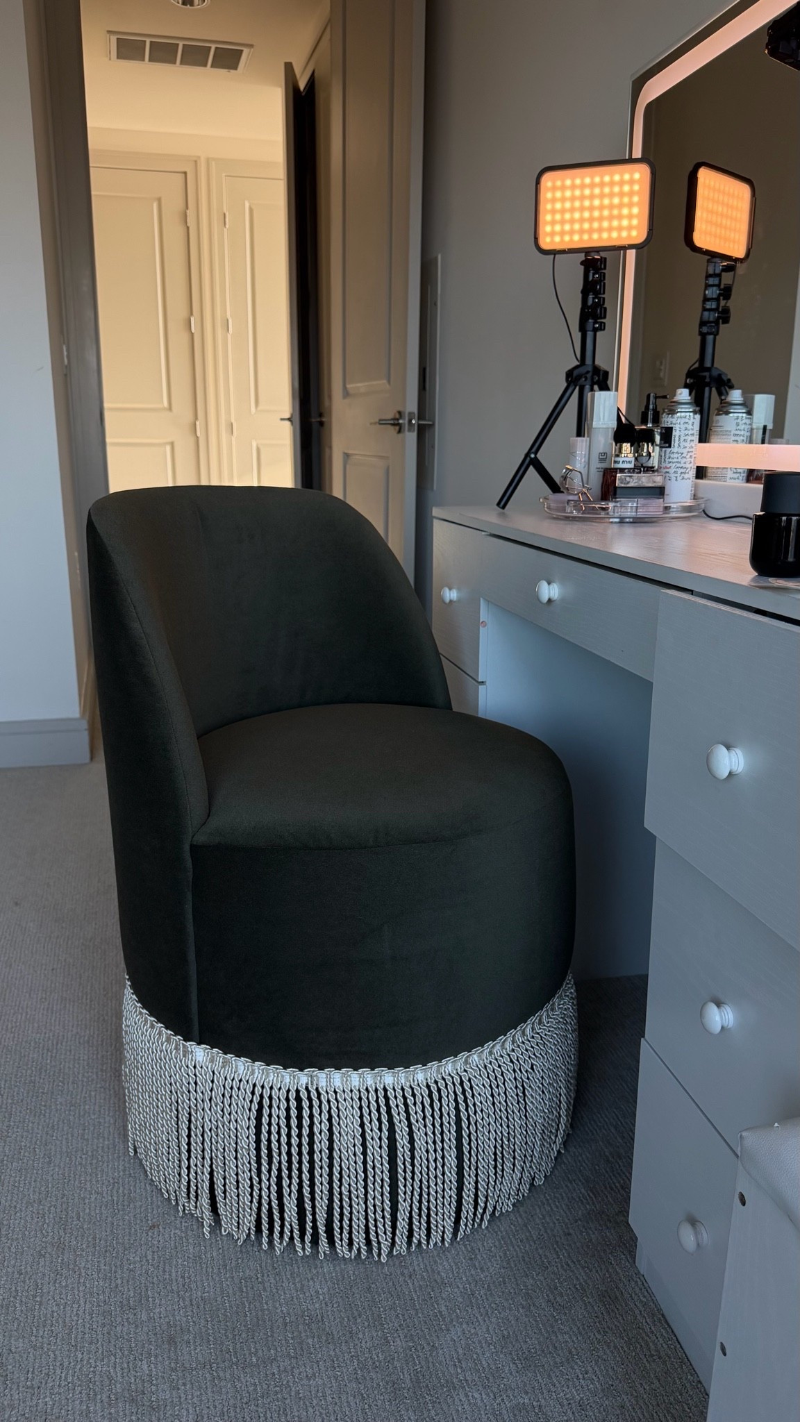 gorgeous vanity chair- even more beautiful in person!! #vanitychair #furniture #chair