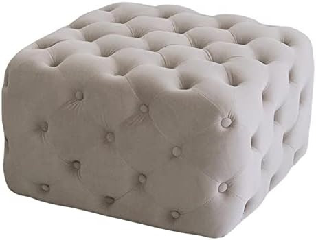 W&X Tufted Square Velvet Ottoman,Comfortable Modern Foot Rest Stool for Bedroom Accent Decorative... | Amazon (US)