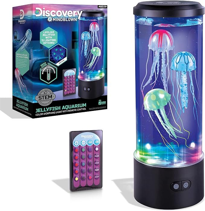 Discovery #Mindblown Jellyfish Aquarium Color-Morphing Lamp with 15 Light Options and Remote Cont... | Amazon (US)
