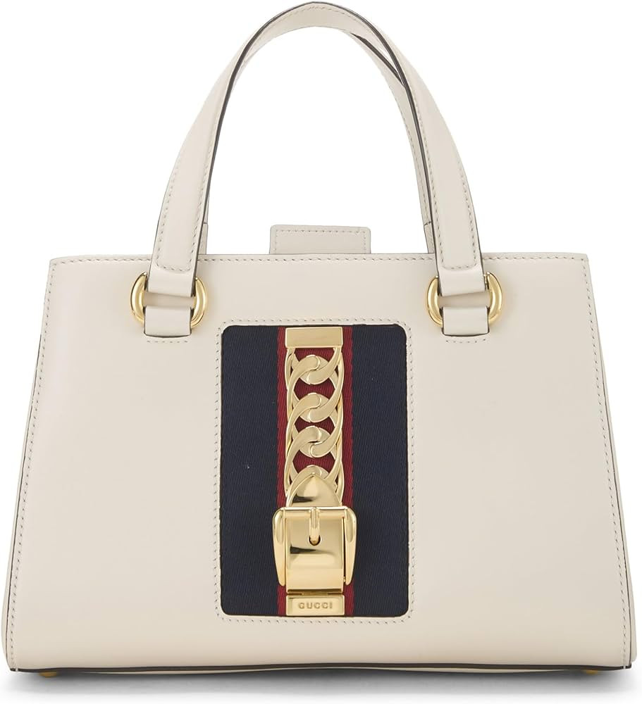 Amazon.com: Gucci, Pre-Loved White Leather Sylvie Tote Medium, White : Luxury Stores | Amazon (US)