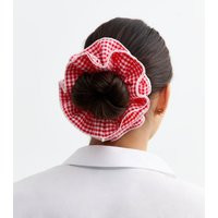 Red Frilly Gingham Scrunchie New Look | New Look (UK)