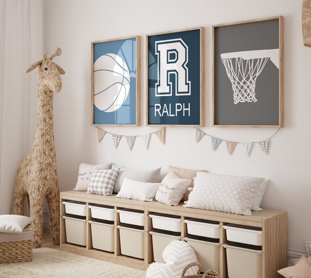 Basketball Wall Decor, Basketball Art DIGITAL DOWNLOADS Set of 3, Basketball Boy Nursery Wall Art... | Etsy (US)