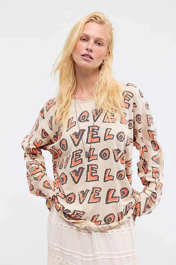 Magnolia Pearl All Over Love Viggo Printed Long-Sleeve Top | Free People (Global - UK&FR Excluded)