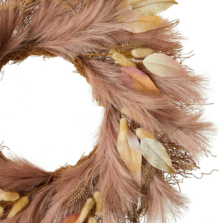 Polyester Pampas Grass Wreath, 24", Fall by Way To Celebrate | Walmart (US)