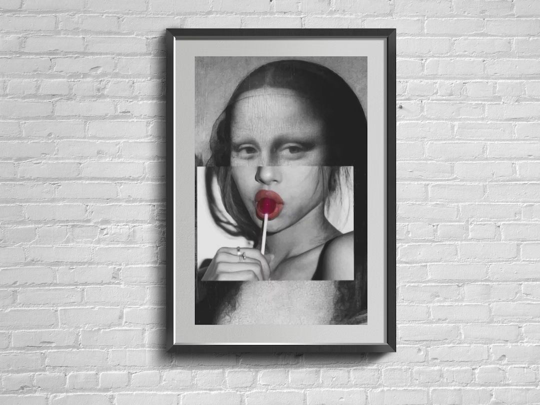 Mona Lisa Lollipop Poster. Pop Culture Illustration Painting Print Wall Art. - Etsy | Etsy (US)