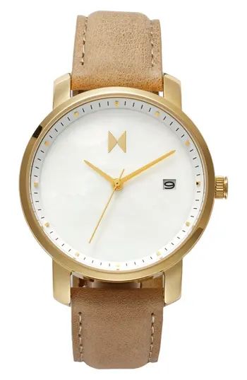 Women's Mvmt Leather Strap Watch, 38Mm | Nordstrom