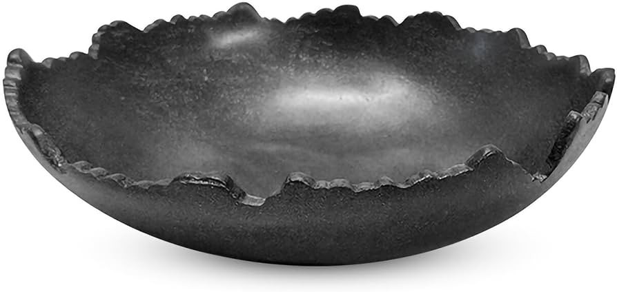 India Handicrafts 18029 Matte Black Cut Small Round 4 inch Aluminum Decorative Serving Bowl For Salad, Side Dishes, or Pasta | Amazon (US)