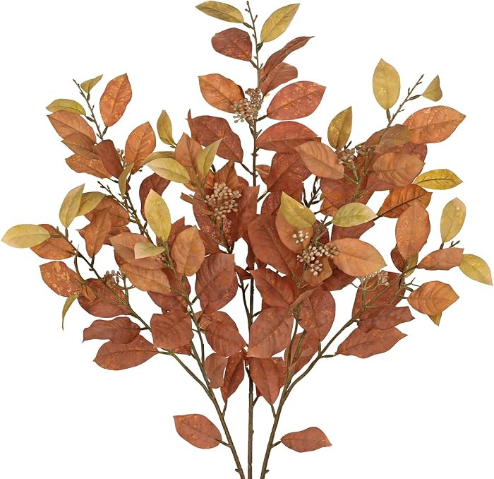 32" Artificial Fall Euonymus Leaves Stems with Flower Seeds for Home Decor | Amazon (US)
