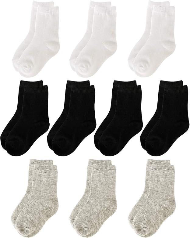 Jamegio 10 Pairs Boys Athletic Socks Toddler Boys Girls Breathable Soft Cotton Socks | Amazon (US)