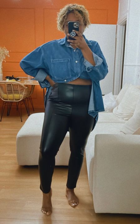 The comfiest faux leather legging for midsize , curvy and plussize bodies 

#LTKmidsize #LTKstyletip #LTKplussize