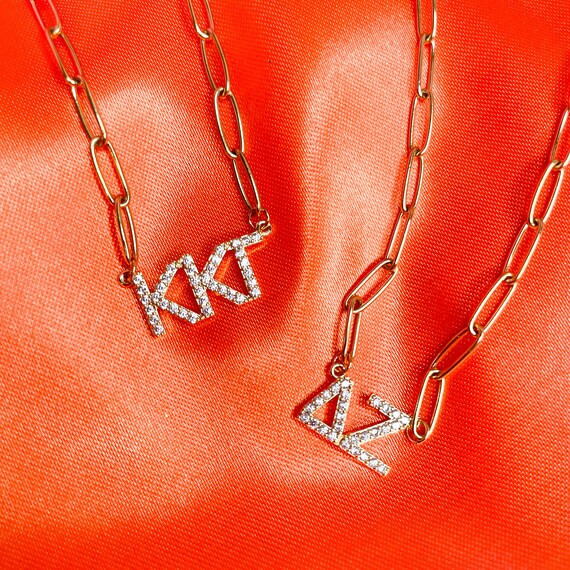 Rhinestone Sorority Necklace // Big Little // Bid Day // - Etsy | Etsy (US)