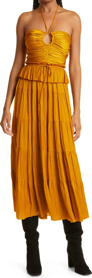 Ulla Johnson Evanthe Halter Neck Midi Dress | Nordstrom | Nordstrom