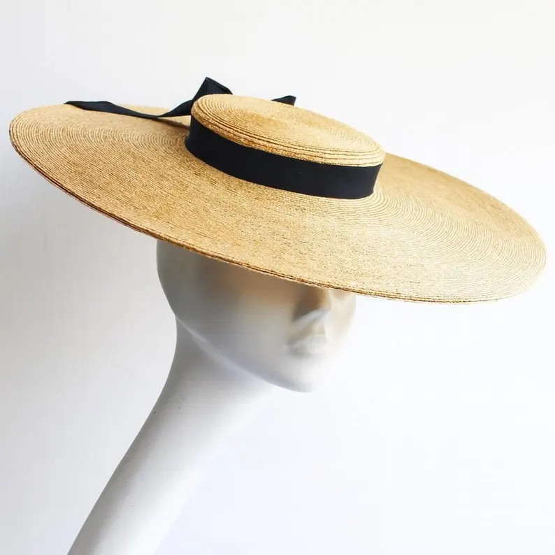 MONTPELLIER BEAU Elegant Boater Hat Edwardian Style in Fine Natural Straw, Contemporary Design fo... | Etsy (Global)