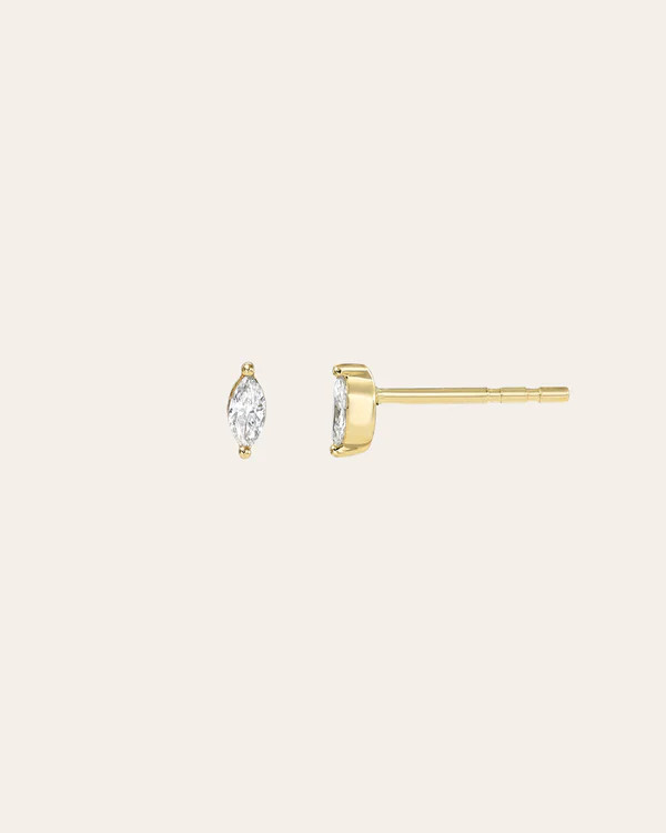 Marquise Diamond Stud Earrings | Zoe Lev Jewelry
