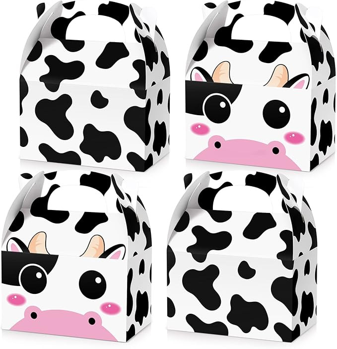 24 Pack Cow Party Treat Boxes Cow Party Goodie Candy Treat Boxes Reusable Birthday Favor Decorati... | Amazon (US)