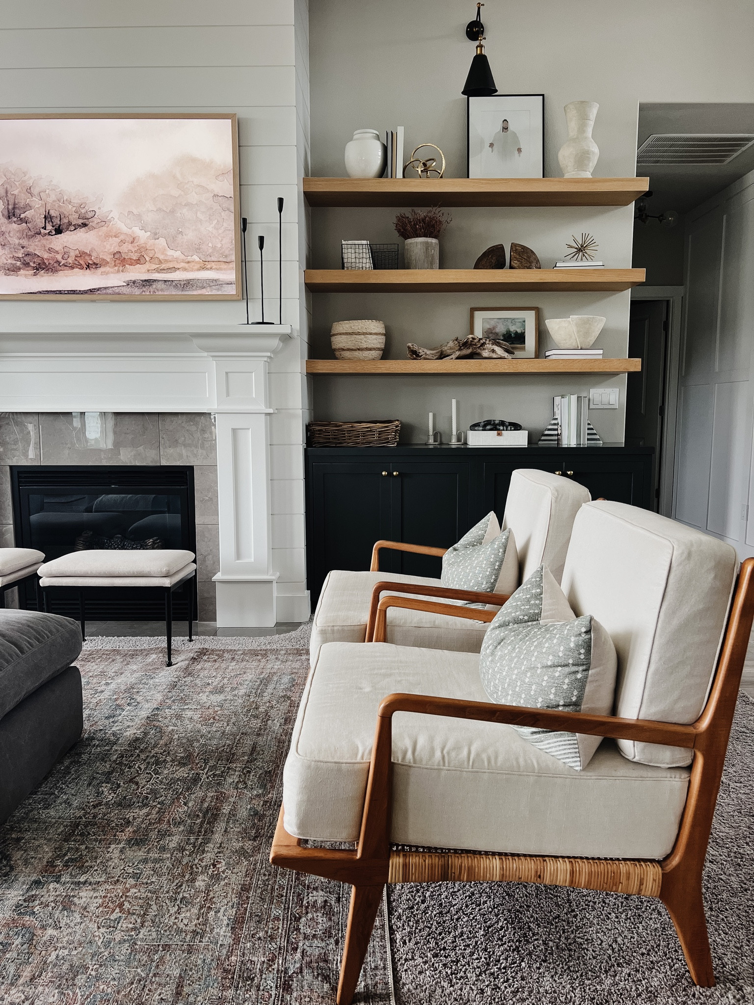 Living room love! Linking everything I can. 

Family room, living room, floating shelves, rug, chairs, decor

#LTKhome #LTKFind #LTKfamily