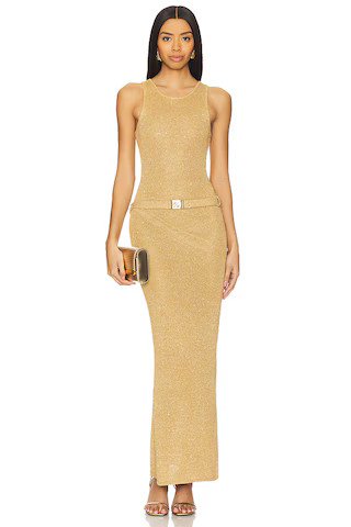 ASTA RESORT Natalia Belted Dress in Gold Sequin from Revolve.com | Revolve Clothing (Global)