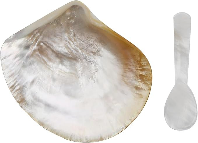 ZUDKSUY Caviar Plate 2 Pcs Natural Shell Plate Set : Mother of Pearl Caviar Plate and Caviar Spoo... | Amazon (US)