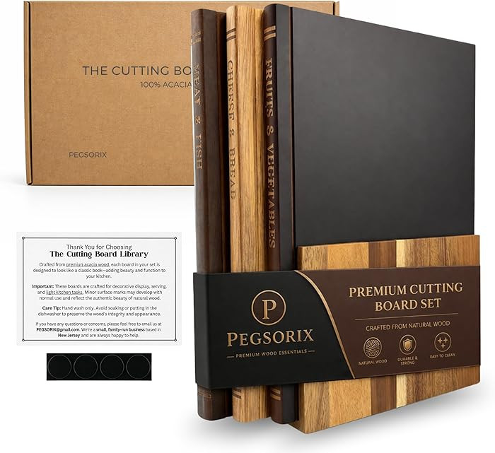 The Cutting Board Library™ (Original Design) | Decorative Kitchen Board Collection Bundle with ... | Amazon (US)